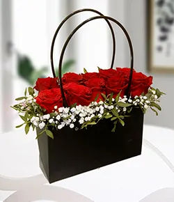 Red rose flower bag