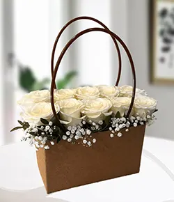 White rose bag